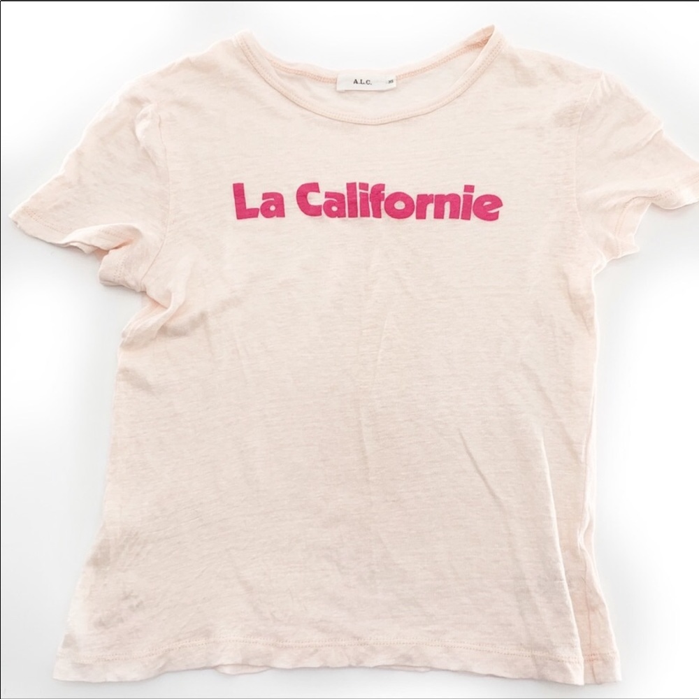 ALC La Californie Linen Tee Sz XS Pink